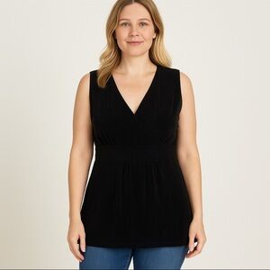 CHICO'S travelers Women's slinky‎ tank top, size L Y2K Empire Waist Grunge